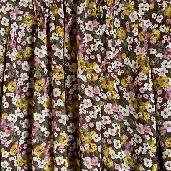 Torrid Floral Crinkle Chiffon Smocked Blouson Long Sleeve Blouse Size 0 (k11) - Picture 2 of 12